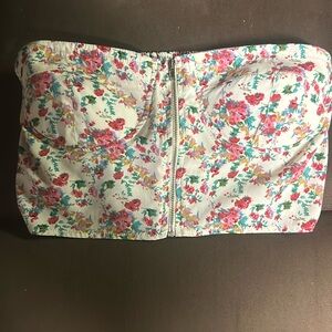 Floral zip up tube top
